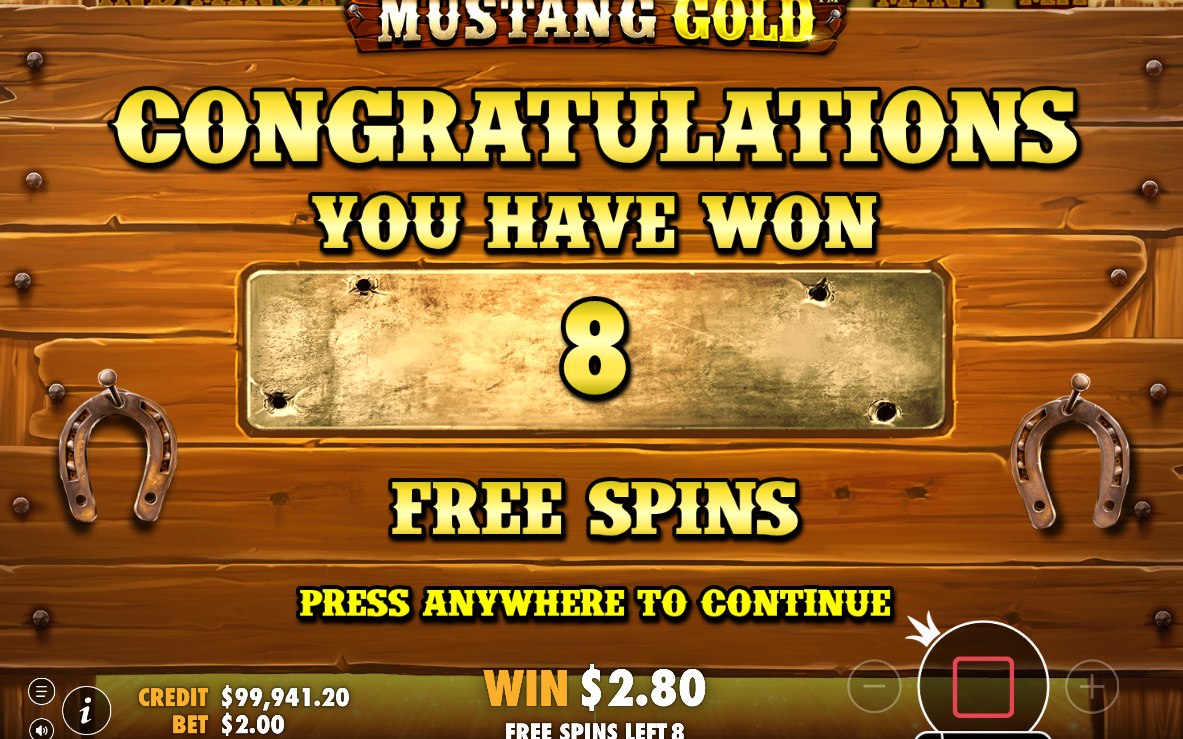 Jackpot Reveal Bonus Game with horseshoes to pick