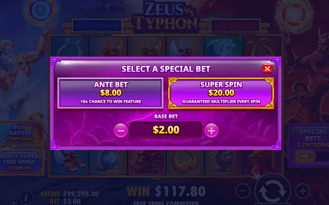Free Spins round on the special reel set