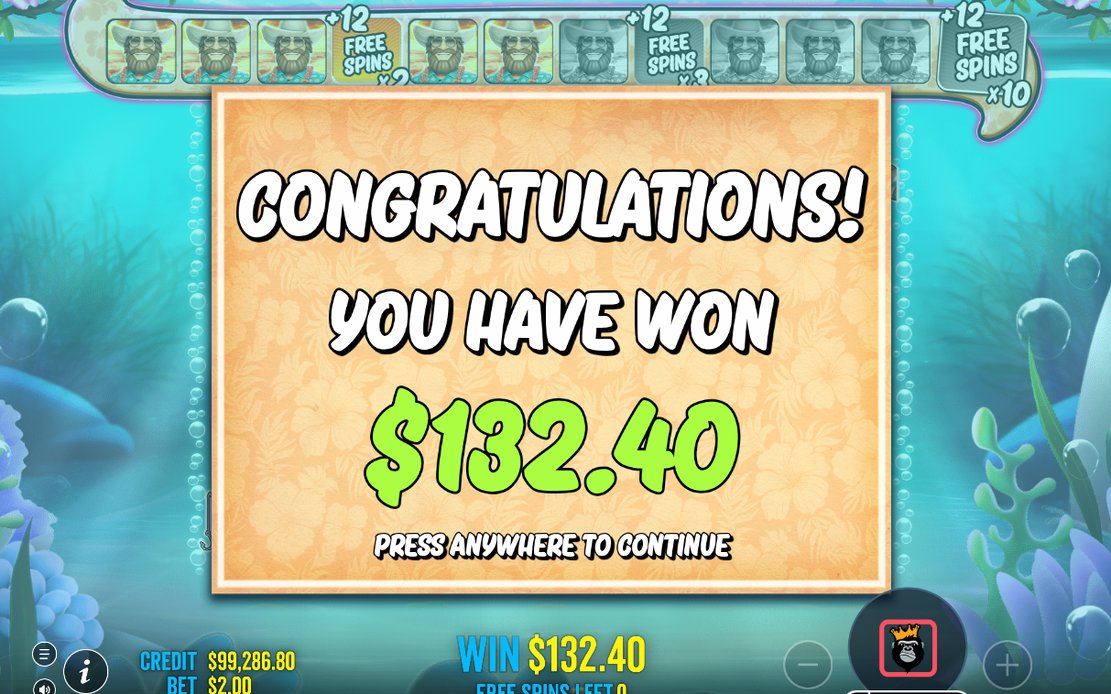 Free Spins with WILD fisherman collecting money